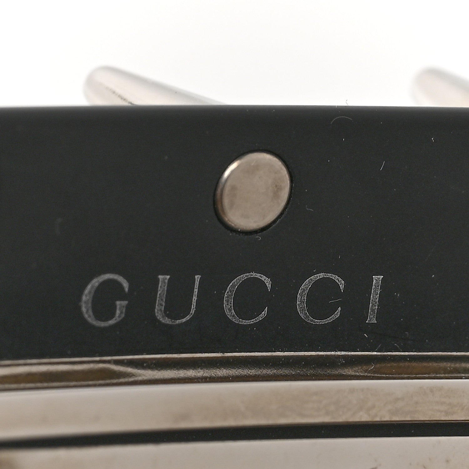 Gucci Resin Spikes Crystal Single Hair Barrette Black 3 of 4