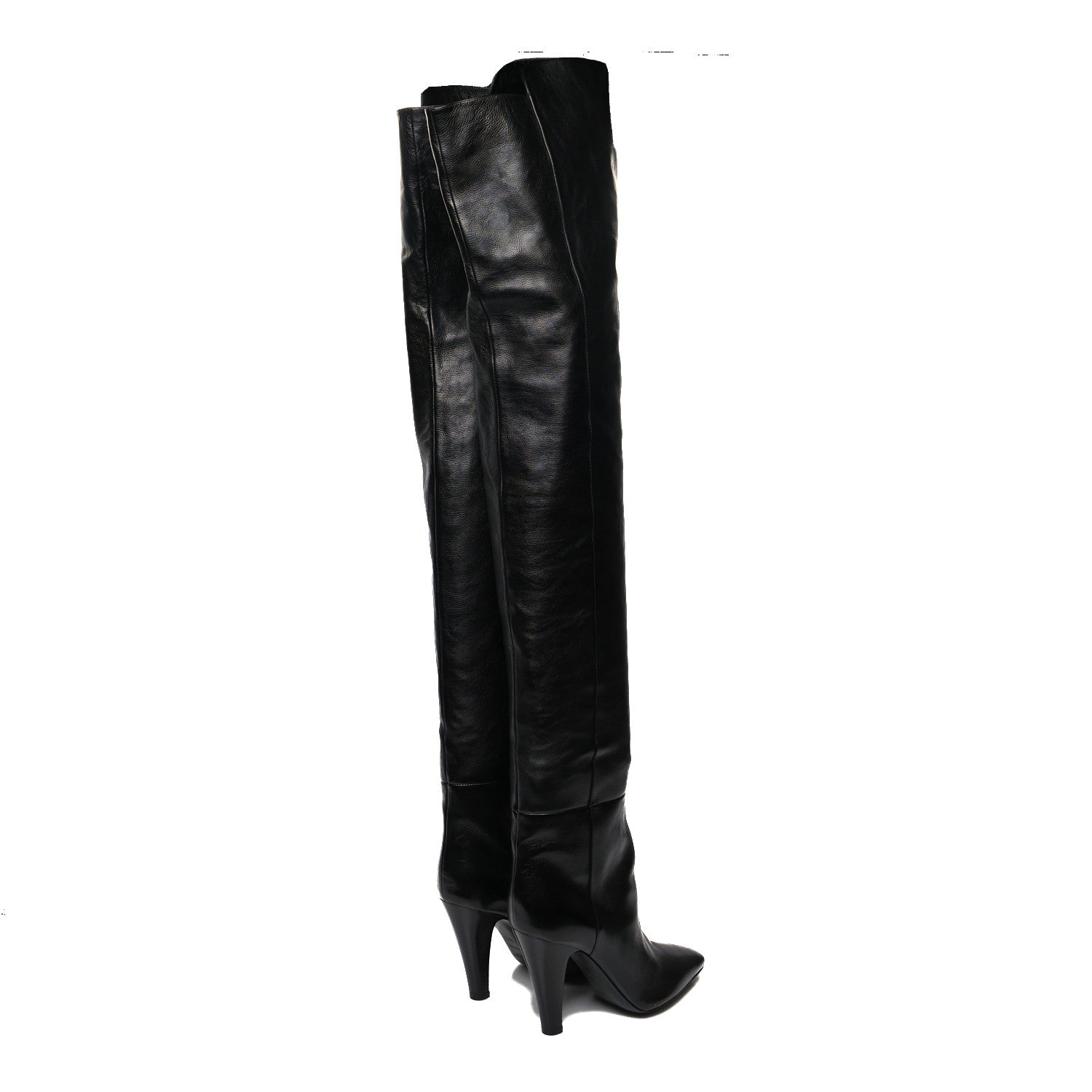 Saint Laurent Smooth Calfskin Betty 95 Over The Knee Boots 39.5 Black 4 of 6