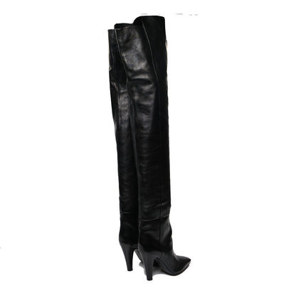 Saint Laurent Smooth Calfskin Betty 95 Over The Knee Boots 39.5 Black 4 of 6