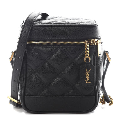 Saint Laurent Grain de Poudre Quilted 80's Vanity Bag Black 1 of 8