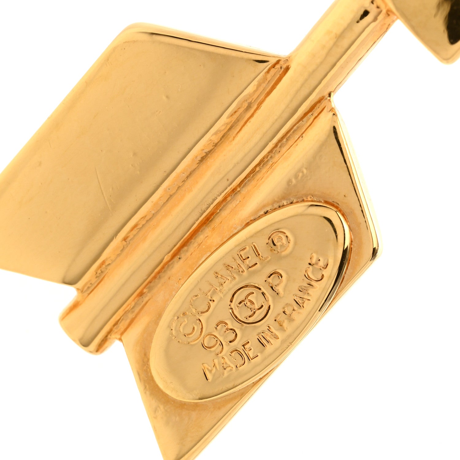 Chanel Metal CC Arrow Brooch Pin Gold 3 of 3