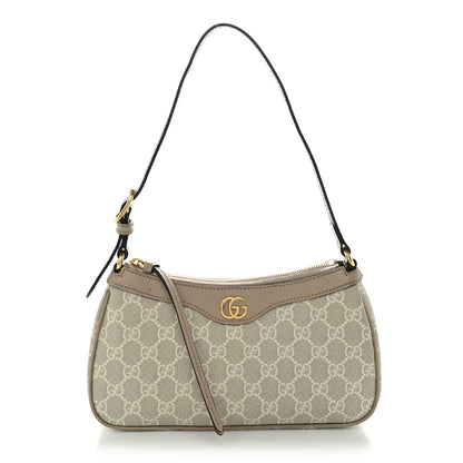 Gucci GG Supreme Monogram Textured Dollar Calfskin Small Ophidia Hobo Beige Mystic White Oatmeal 1 of 21
