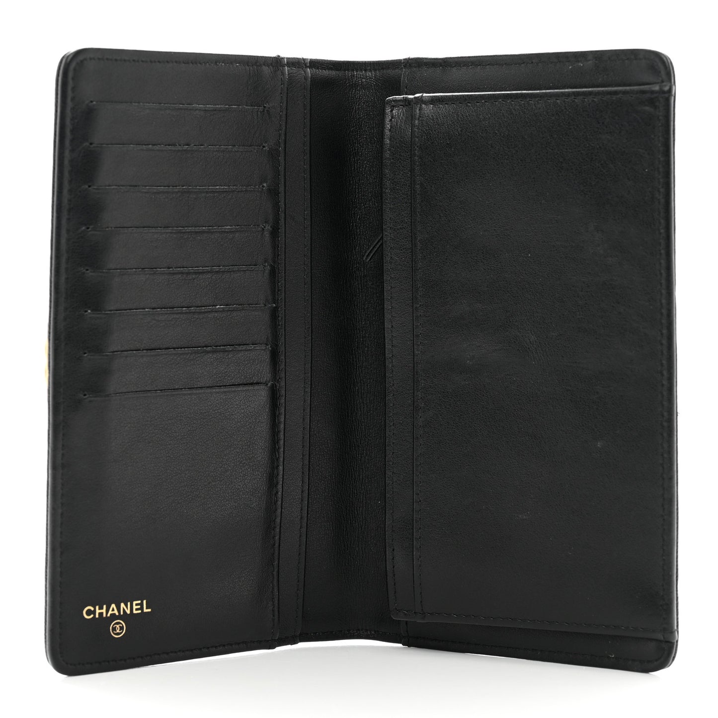 Caviar Quilted Boy Yen Wallet Black