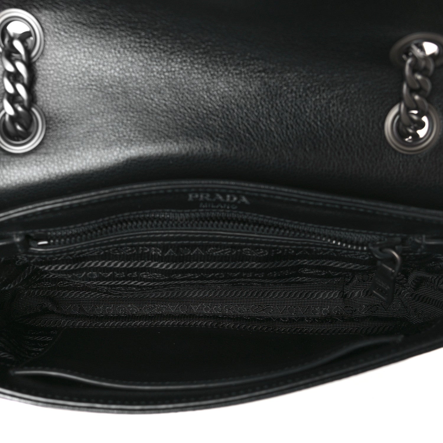 Prada Glace Calfskin Studded Crossbody Fuxia Black 5 of 8