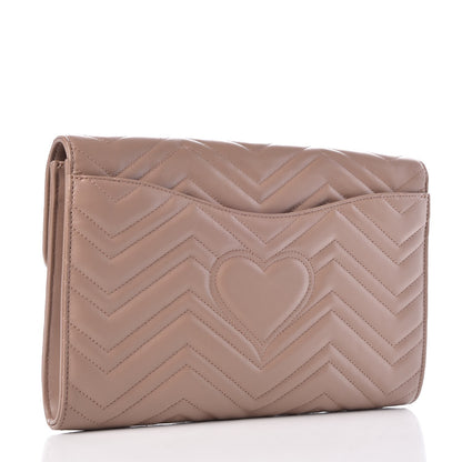 Gucci Calfskin Matelasse GG Marmont Clutch Porcelain Rose 3 of 7