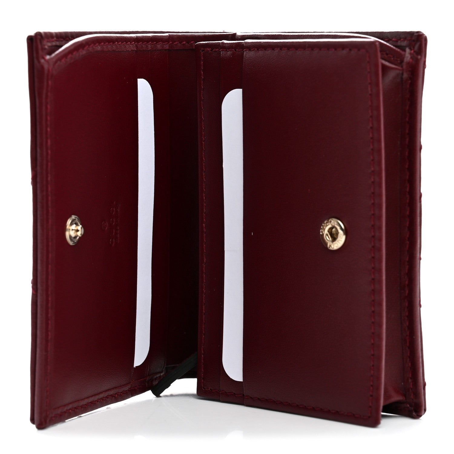 Gucci Calfskin Matelasse GG Marmont Card Case Wallet Rosso Ancora 5 of 8