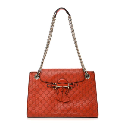 Gucci Guccissima Large Emily Chain Shoulder Bag Sun Orange 1 of 11