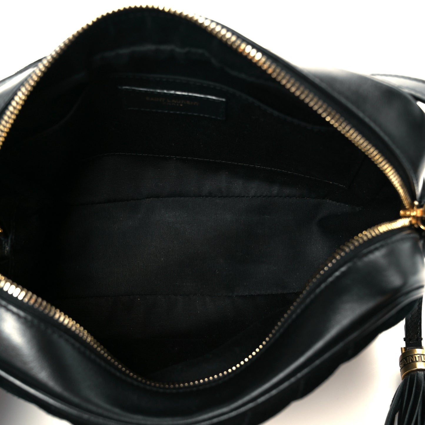 Suede Calfskin Matelasse Monogram Lou Camera Bag Black