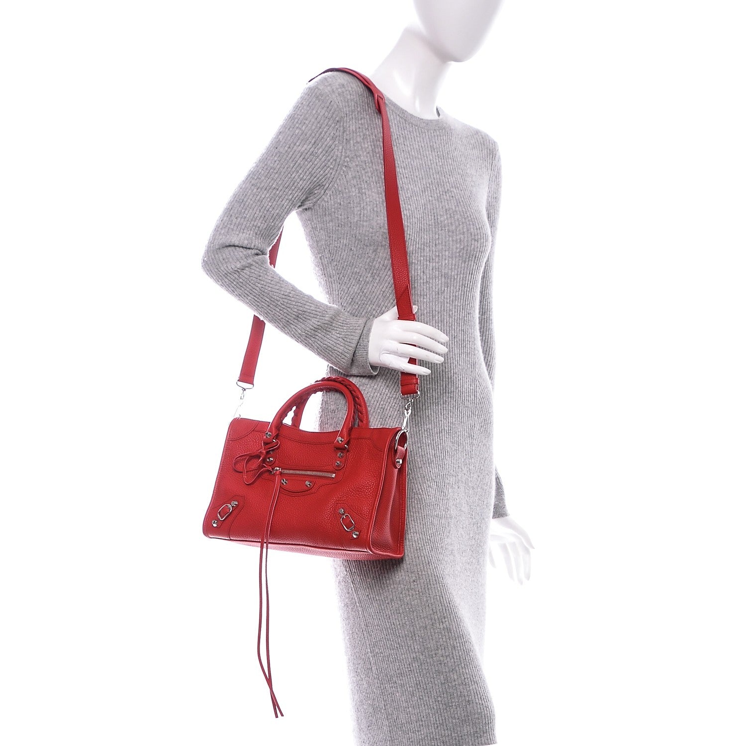 Balenciaga Vibrato Calfskin Classic Silver Hardware S City Rouge Cerise 2 of 7