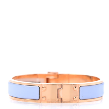 Hermes Enamel Charniere Uni Narrow Hinged Bracelet S Bleu Lupin 3 of 5