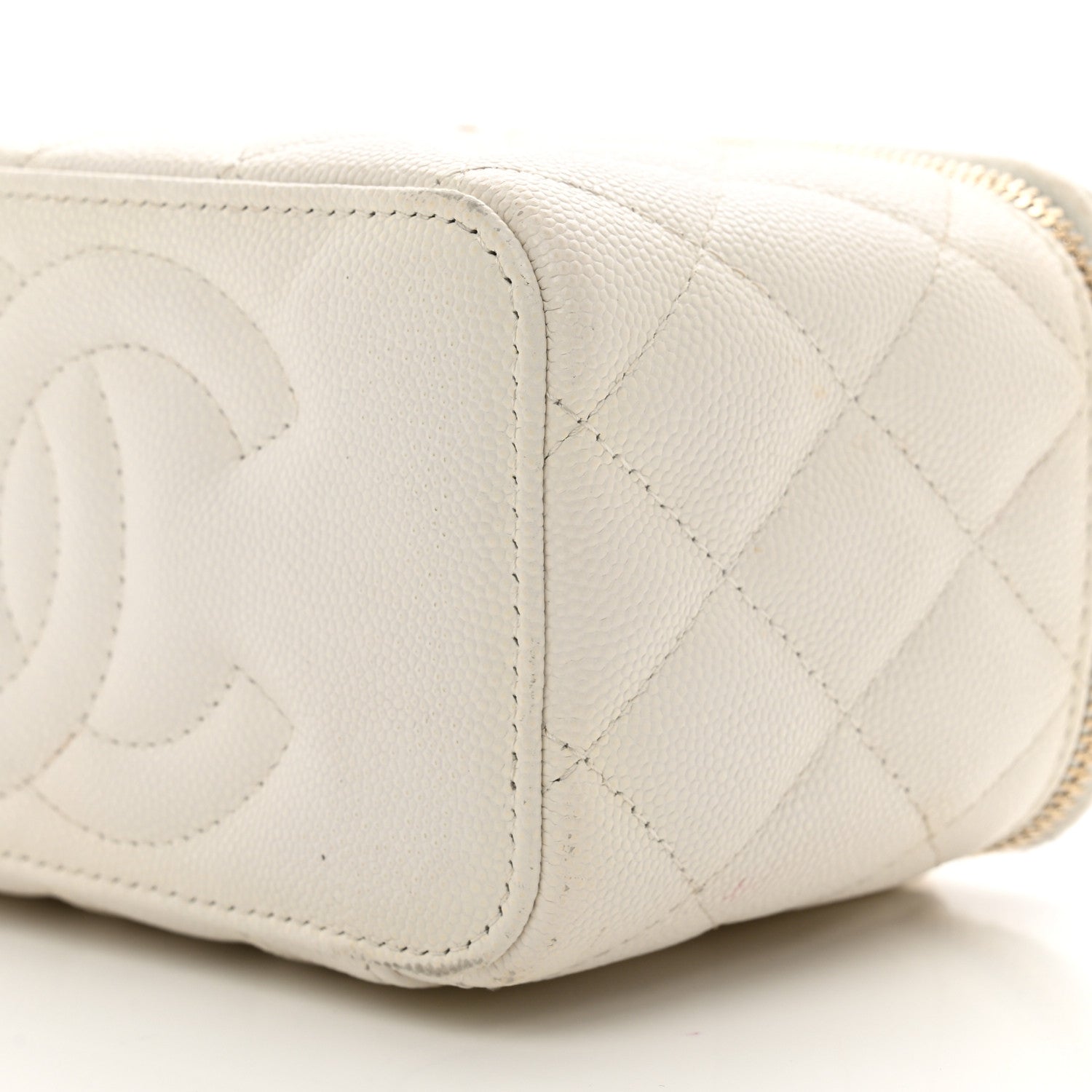 Chanel Caviar Quilted Small Vanity Case With Chain White 10 of 13