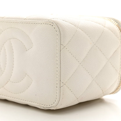 Chanel Caviar Quilted Small Vanity Case With Chain White 10 of 13
