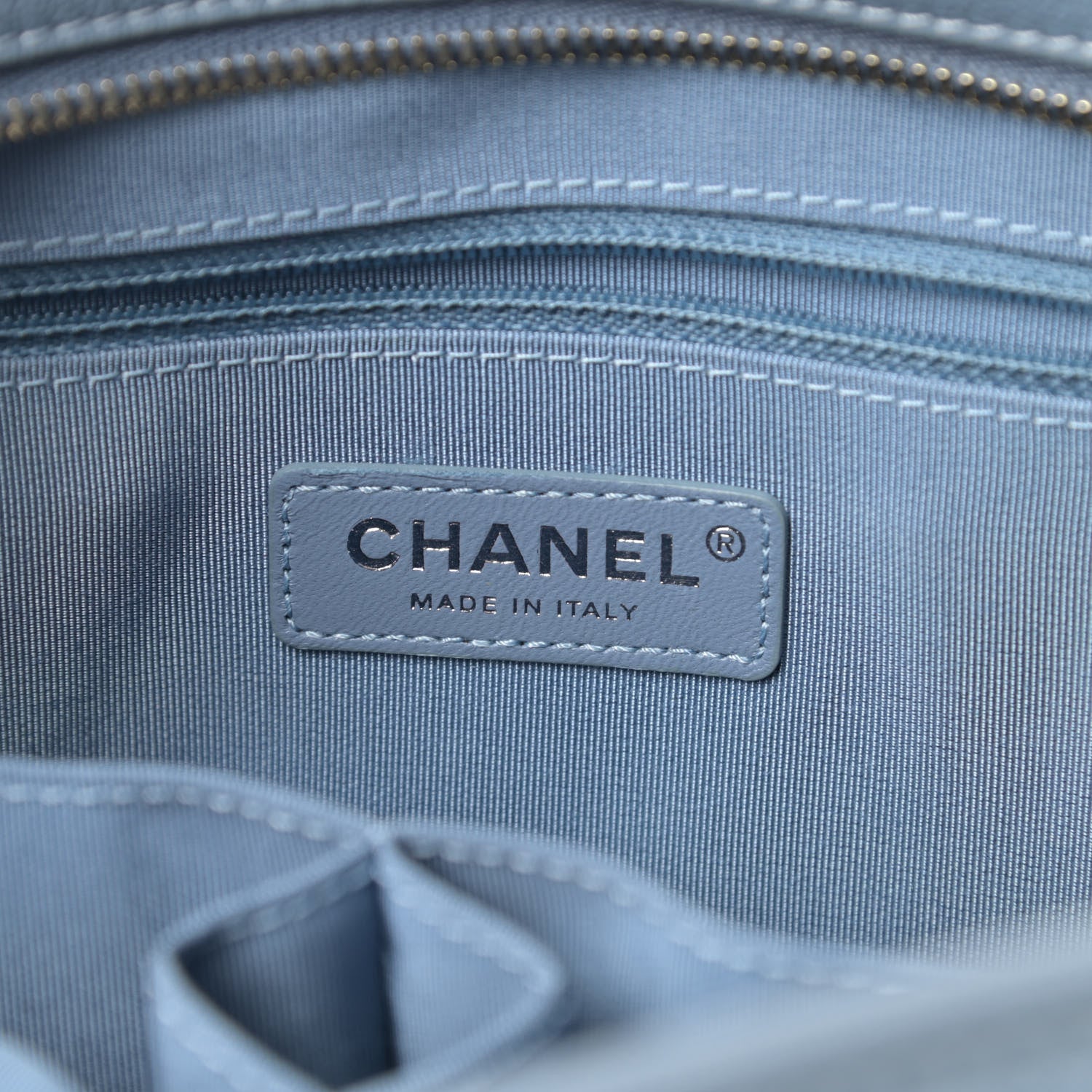 Chanel Patent Goatskin Quilted Medium Gabrielle Hobo Blue 6 of 13