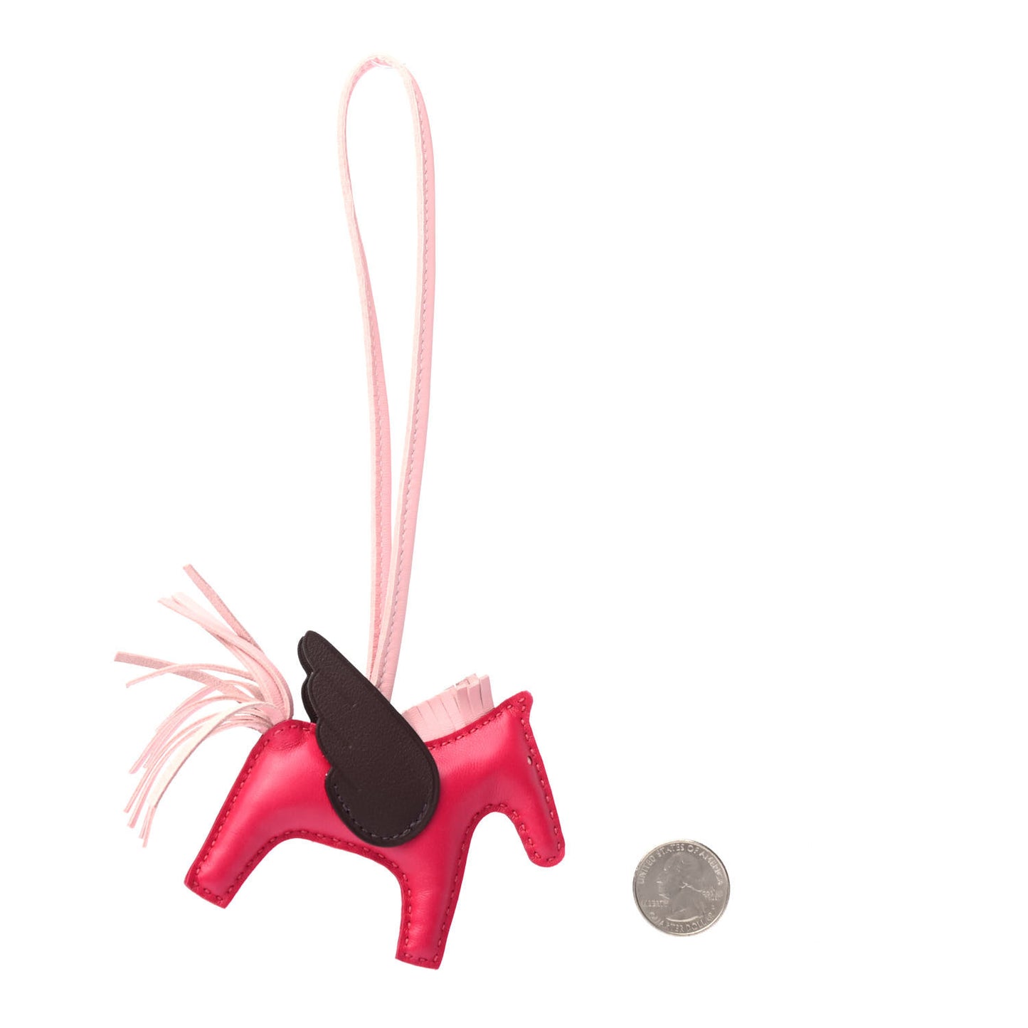 Milo Lambskin Grigri Rodeo Pegase Horse Bag Charm PM Framboise Rose Sakura Rouge Sellier