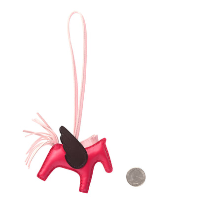 Hermes Milo Lambskin Grigri Rodeo Pegase Horse Bag Charm PM Framboise Rose Sakura Rouge Sellier 2 of 4