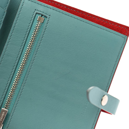 Celine Grained Calfskin Medium Multifunction Strap Wallet Coquelicot Ocean 10 of 12