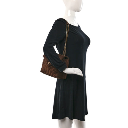 Saint Laurent Suede Calfskin Y Quilted Monogram Small Loulou Chain Satchel Bark Brown 2 of 11