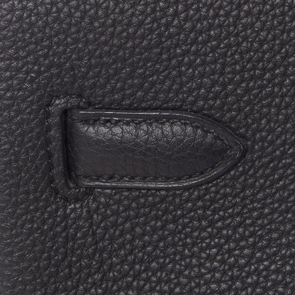 Hermes Togo Verso Birkin 35 Black Bleu Agate 12 of 31