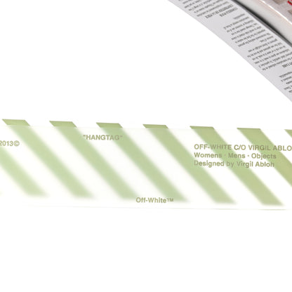 Off-White Saffiano Striped Diag Flat Pouch White Black 7 of 7