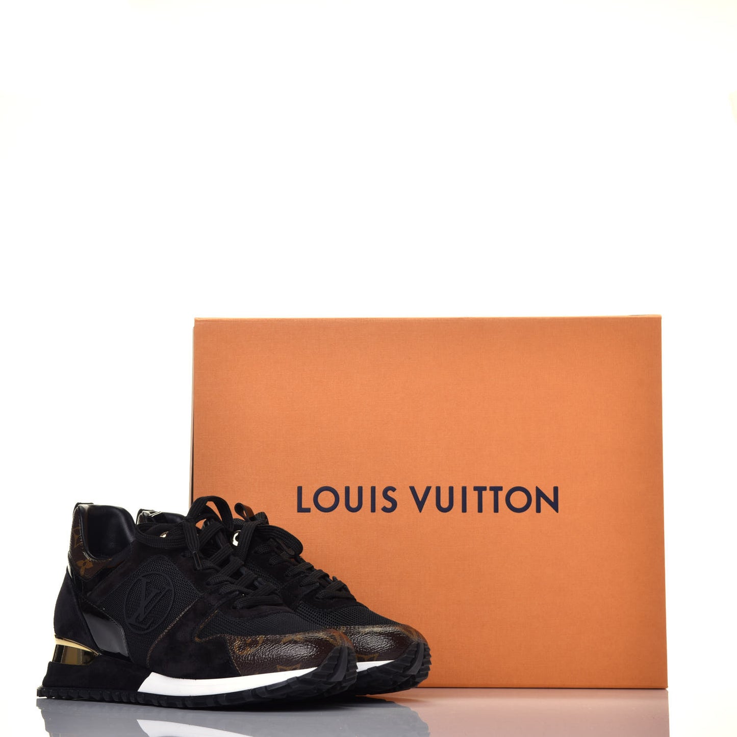 Suede Monogram Run Away Sneakers 38 Black