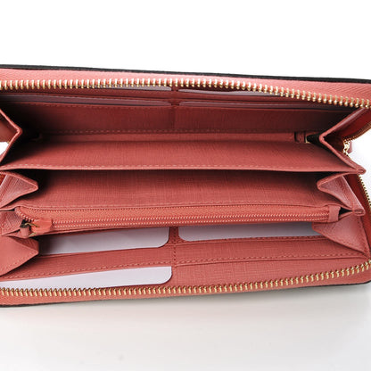 Gucci GG Supreme Monogram Embroidered Face Zip Around Wallet Pink 5 of 8