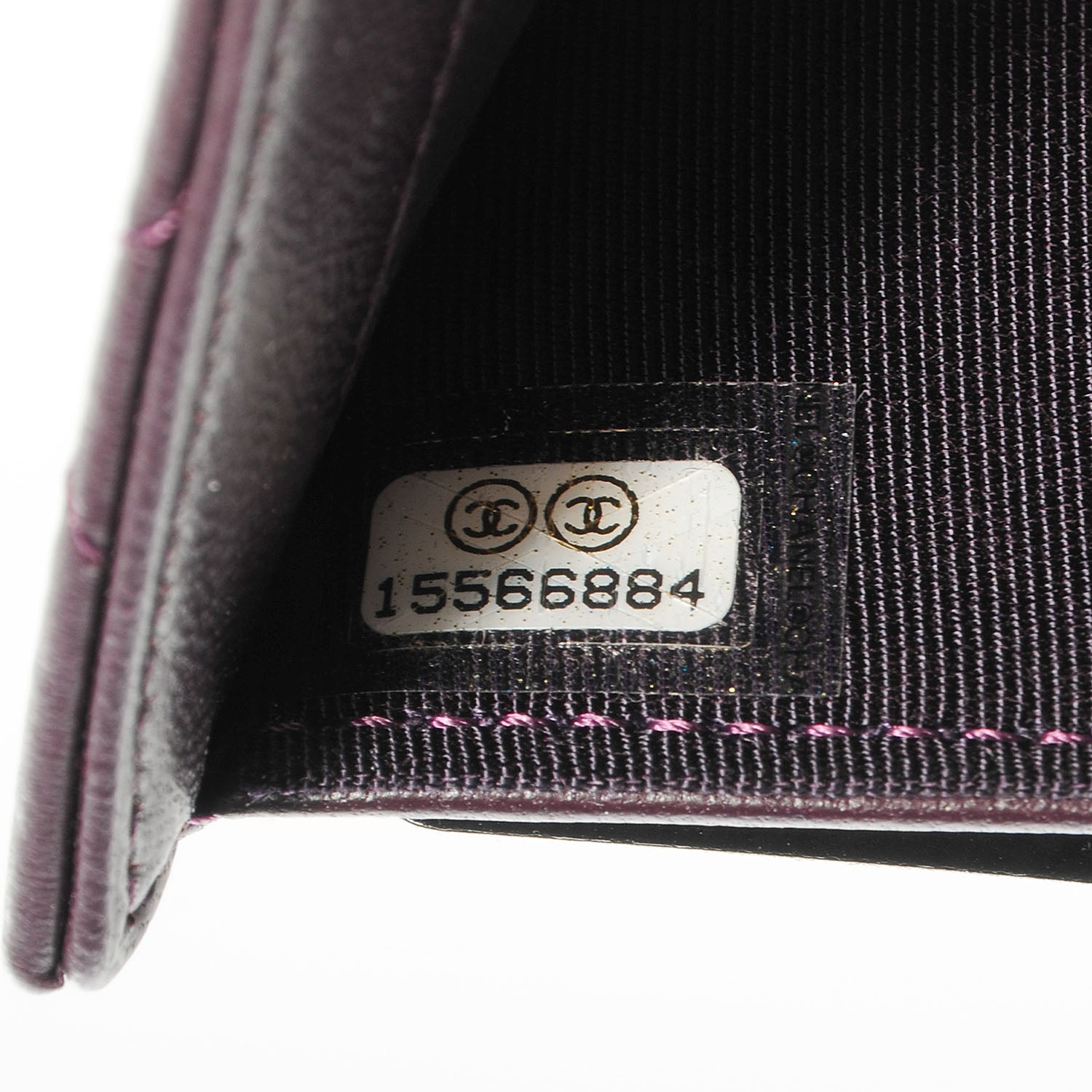 Chanel Lambskin Quilted Large Flap Wallet Plum 7 of 7
