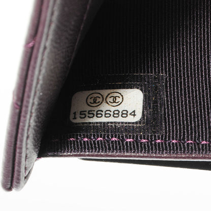 Chanel Lambskin Quilted Large Flap Wallet Plum 7 of 7