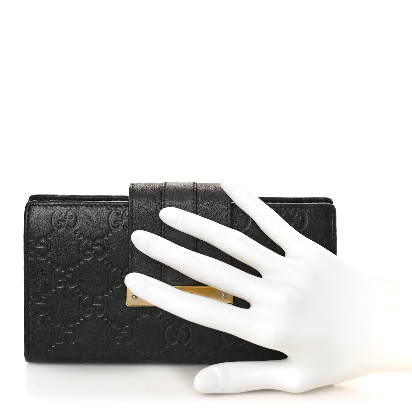 Guccissima Ladies Web Long Wallet Black