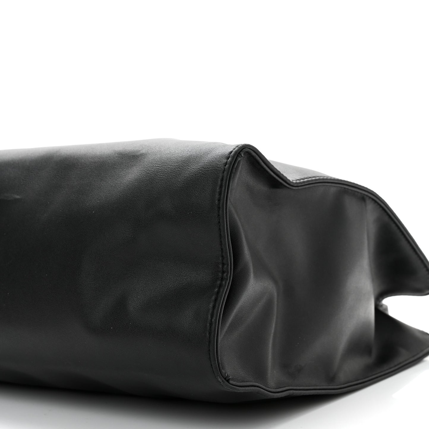 Vegan Leather Medium Shopping Bag Black