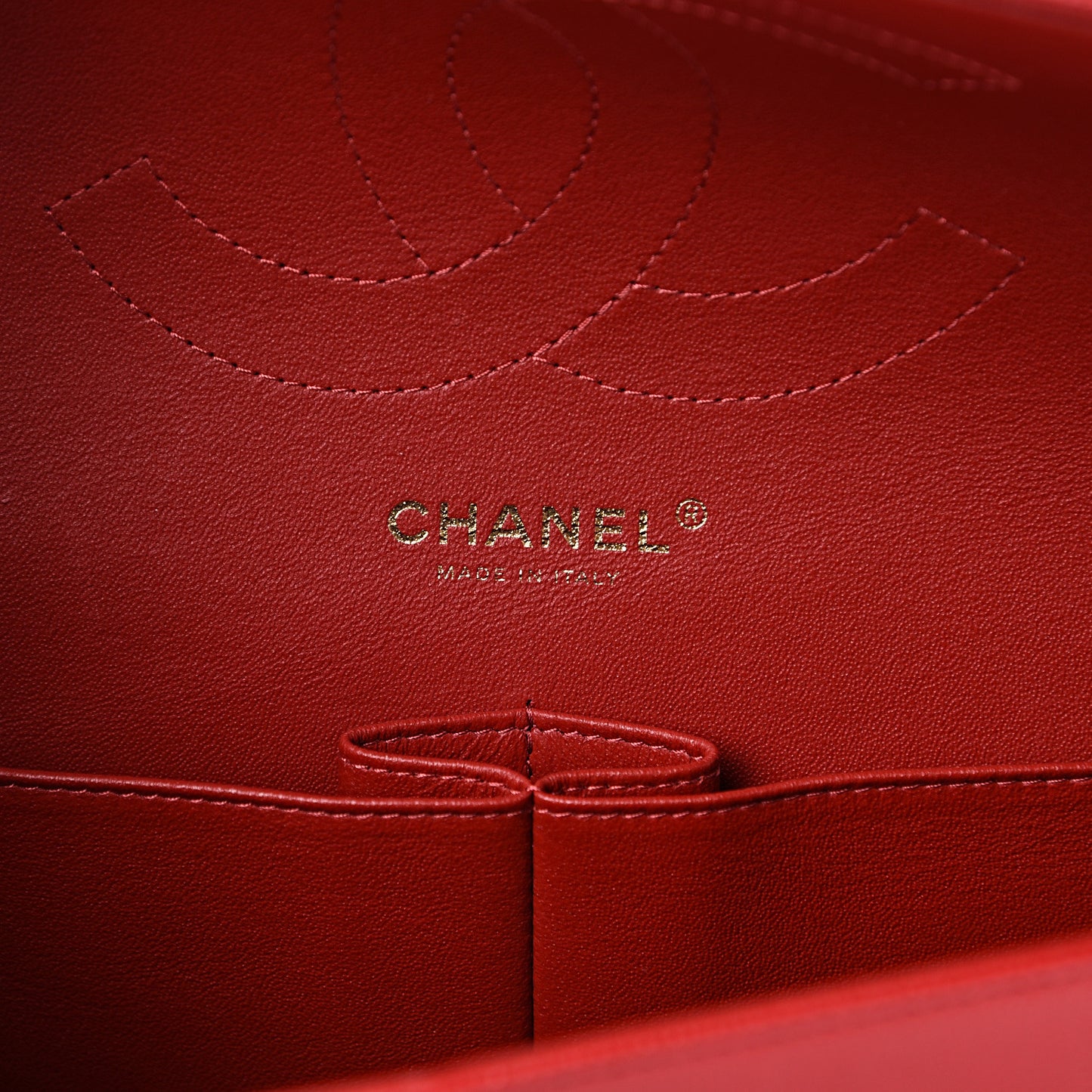 Caviar Quilted Jumbo Double Flap Red