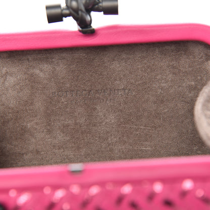 Bottega Veneta Nappa Intrecciato Metallic Placcato Knot Clutch Rose Shock 6 of 13