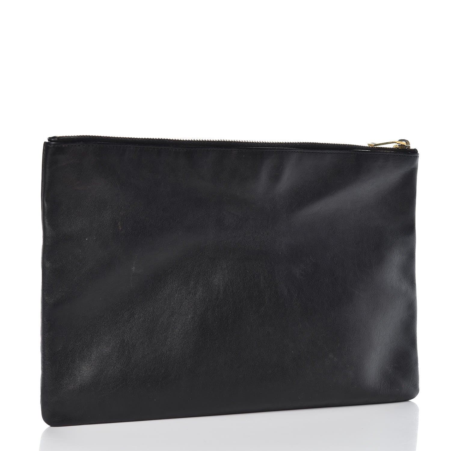 Saint Laurent Calfskin Zipped Clutch Black 3 of 17