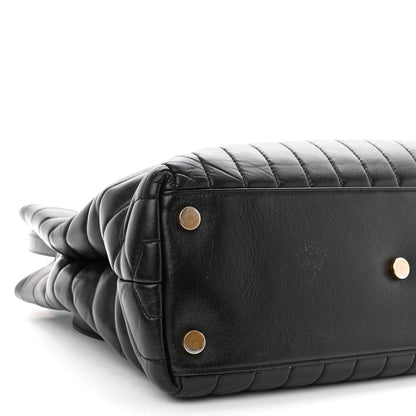 Saint Laurent Calfskin Y Quilted Monogram Large Loulou Shopper Black 10 of 13