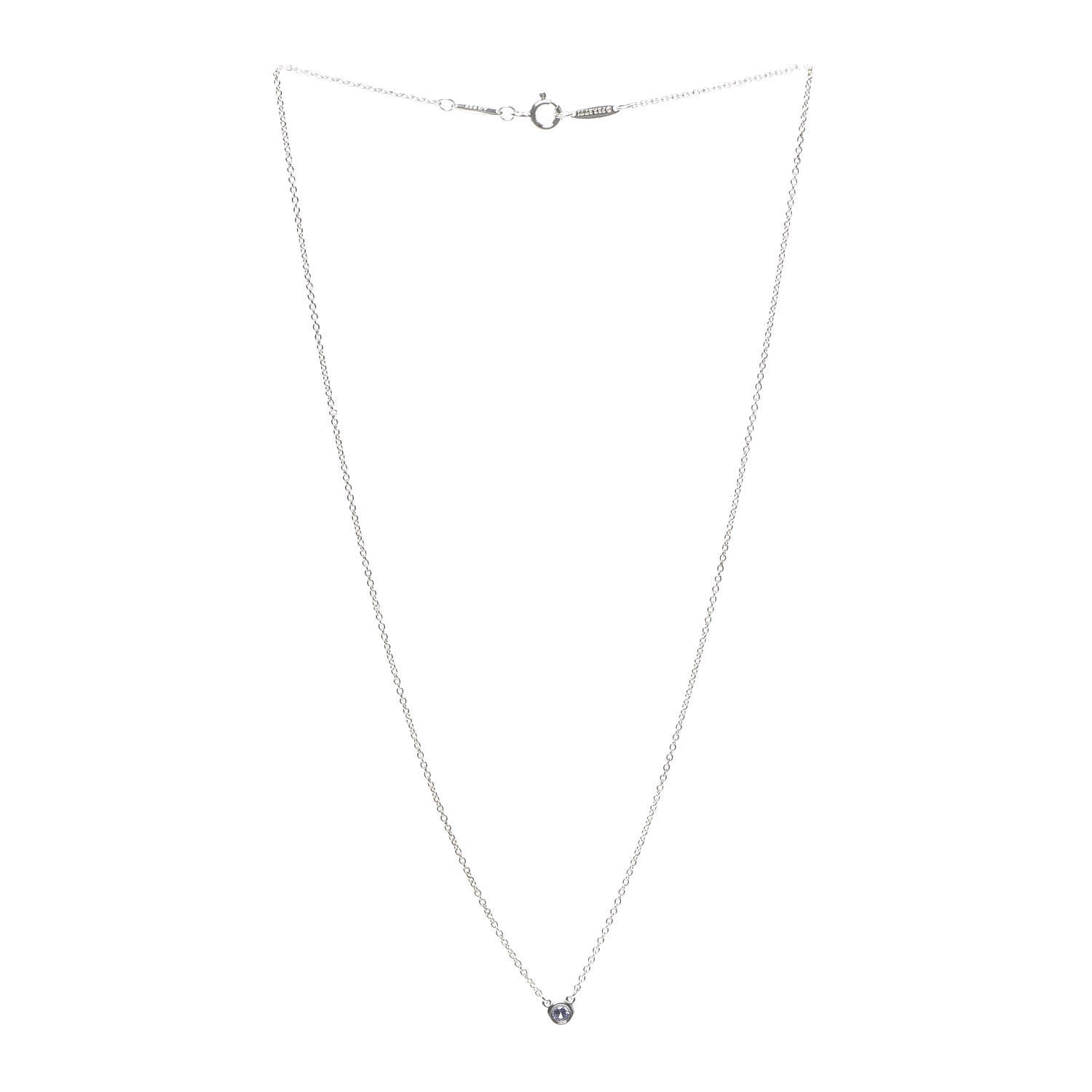 Tiffany Sterling Silver Tanzanite .07ct Elsa Peretti Color By The Yard Necklace 3 of 7
