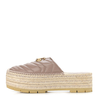 Gucci Nappa Matelasse GG Marmont Espadrille Slippers 38 Porcelain Rose 1 of 10