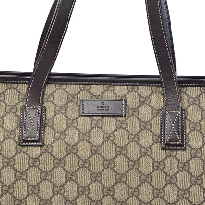 Gucci GG Supreme Monogram Medium Zippered Shopping Tote Dark Brown 21 of 21
