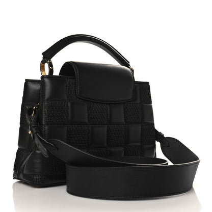Louis Vuitton Lambskin Damier Quilt Capucines BB Matte Black 3 of 9