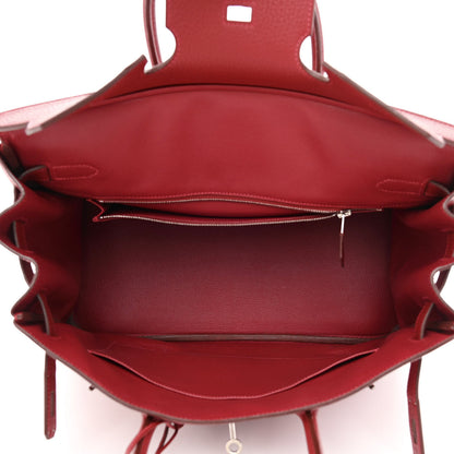 Hermes Taurillon Clemence Birkin 35 Rouge Vif 5 of 11