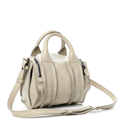 Alexander Wang Pebbled Lambskin Inside Out Rocco Matte Black Hardware Chalk 2 of 10