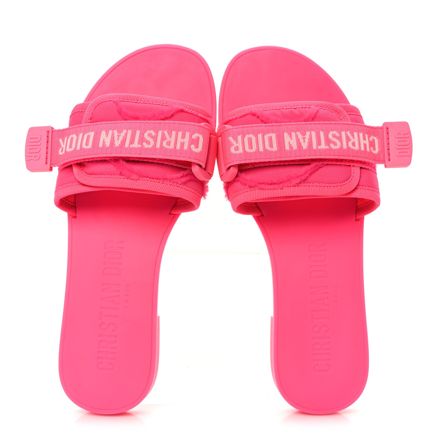 Christian Dior Technical Stretch Fabric Camouflage Dio(r)evolution Slide Sandals 37 Fuchsia Fluo 2 of 10