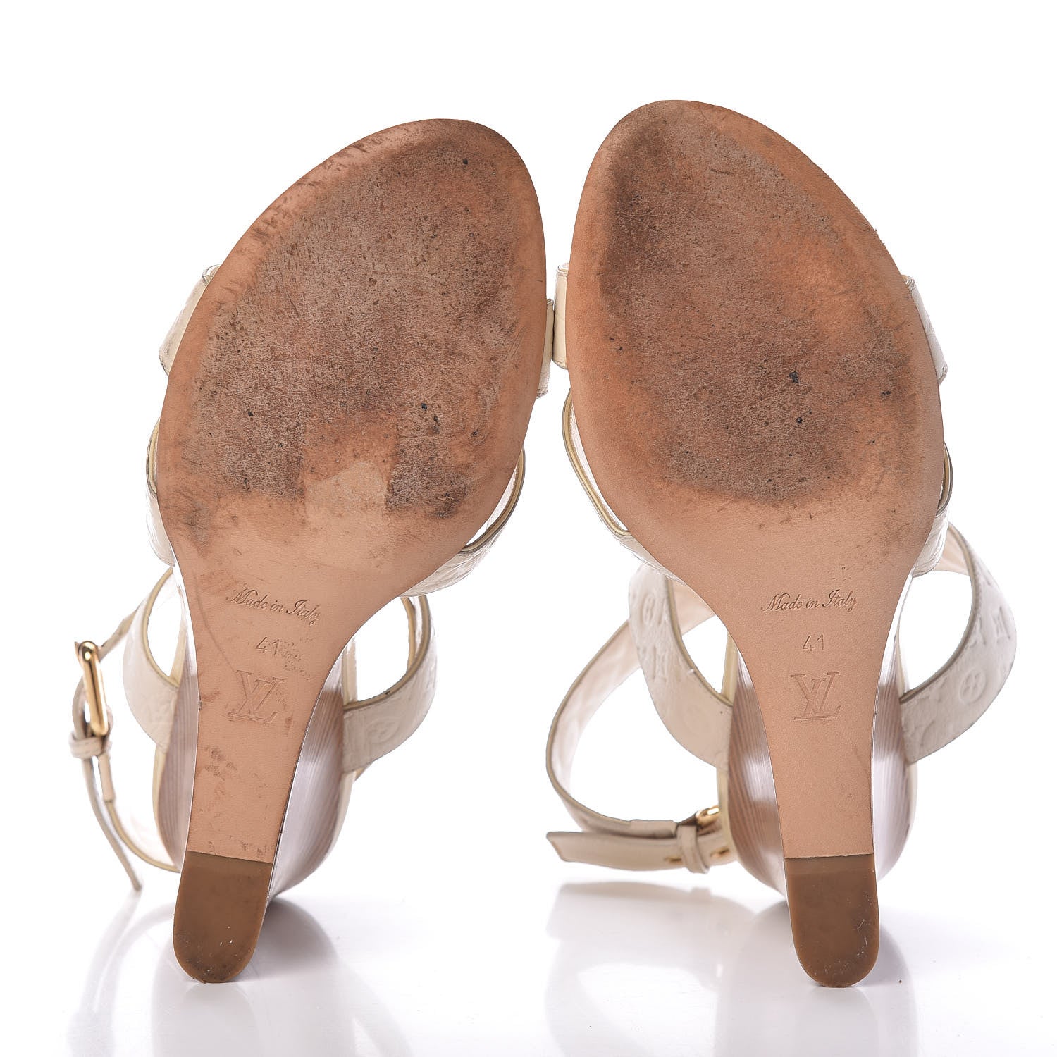 Louis Vuitton Monogram Wedge Sandals 41 White 5 of 23