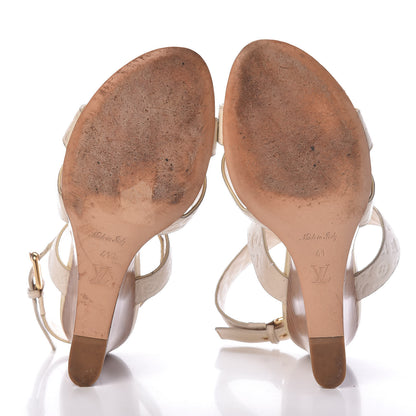 Louis Vuitton Monogram Wedge Sandals 41 White 5 of 23