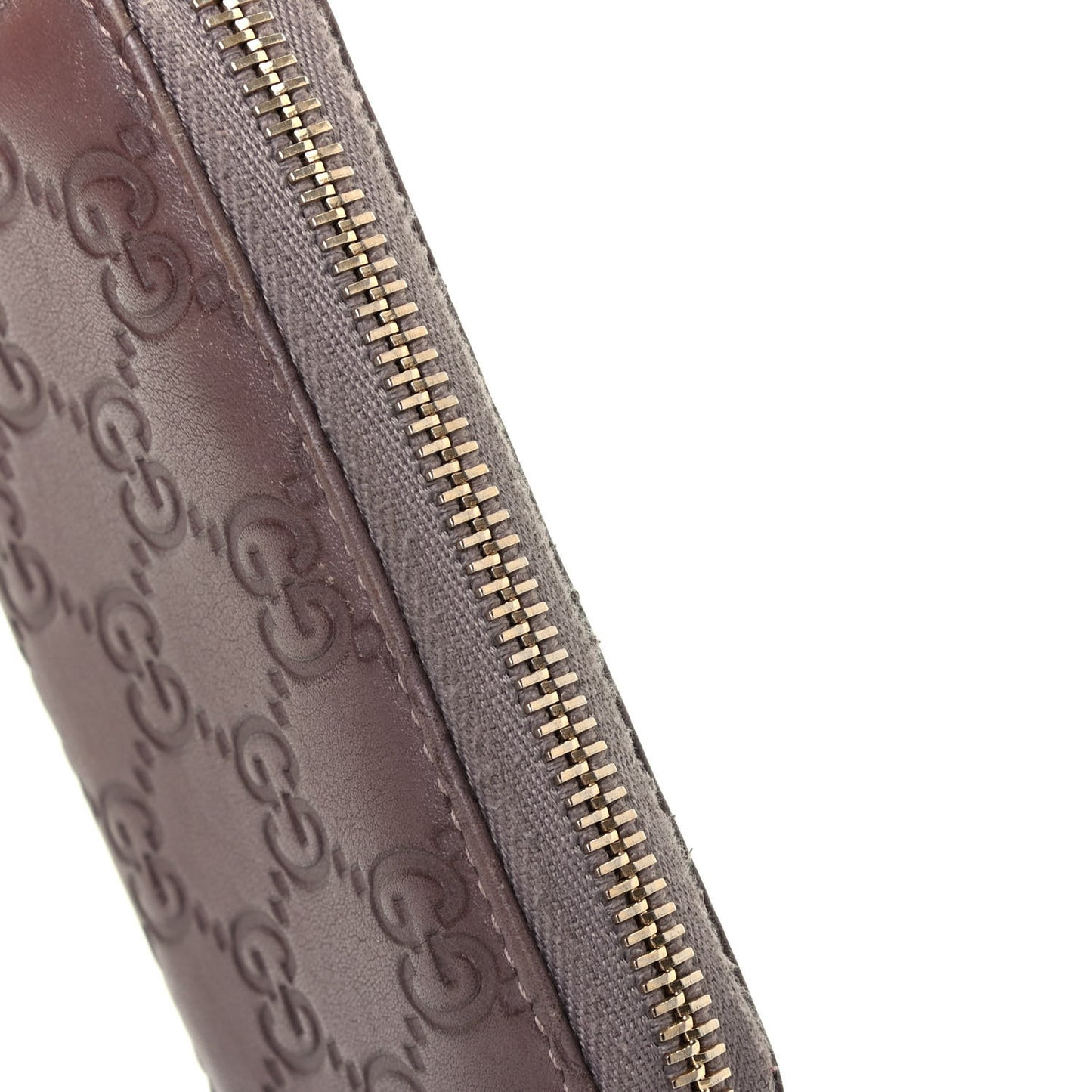 Guccissima Zip Around Card Case Mauve