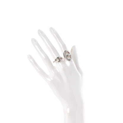 Hermes Sterling Silver Double Chaine d'Ancre 24 TGM Ring 53 6.25 2 of 6