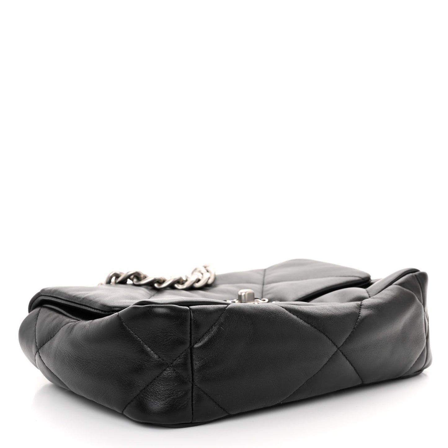 Lambskin Quilted Medium 19 Flap Black