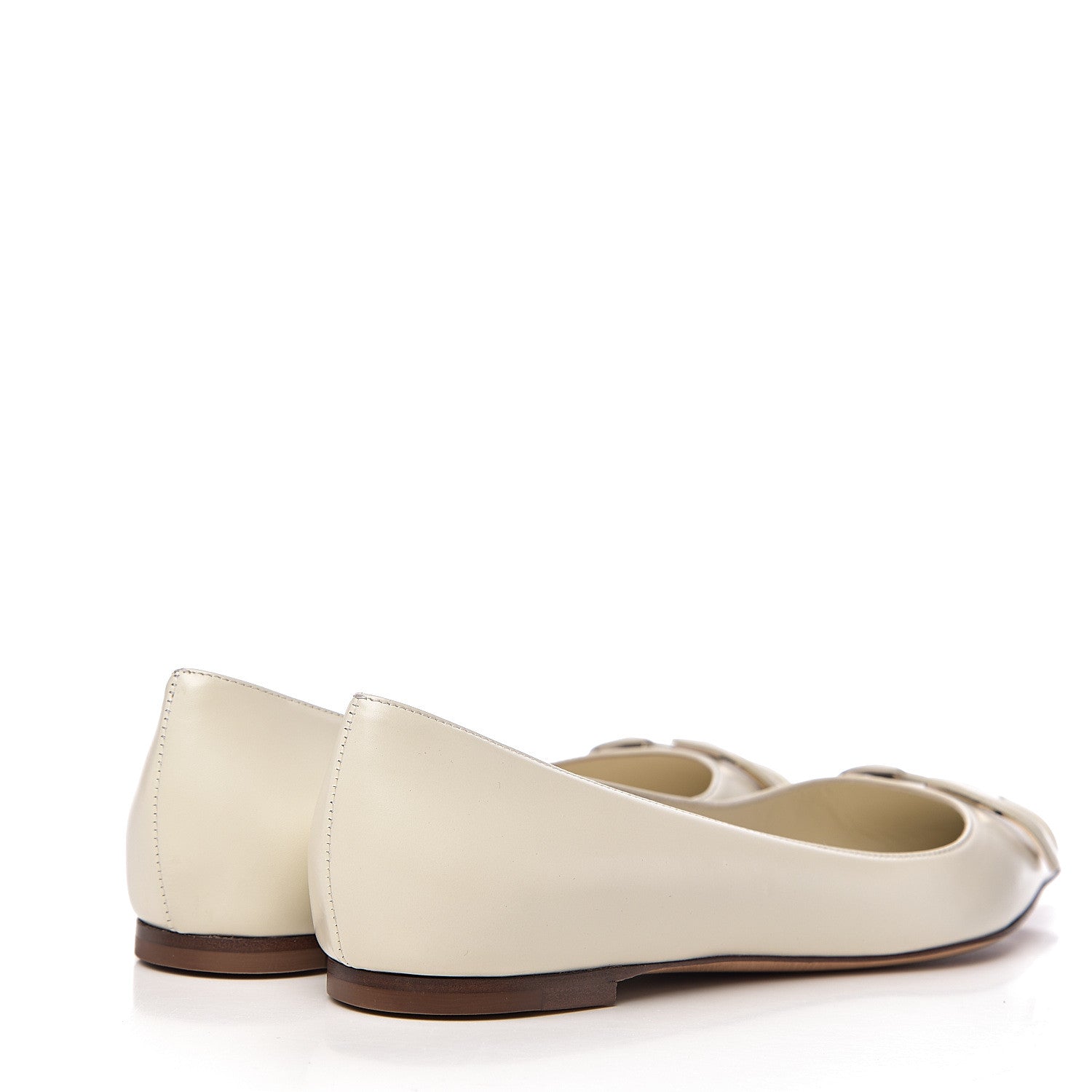 Valentino Garavani Nappa Vlogo Flats 37.5 Light Ivory 5 of 10