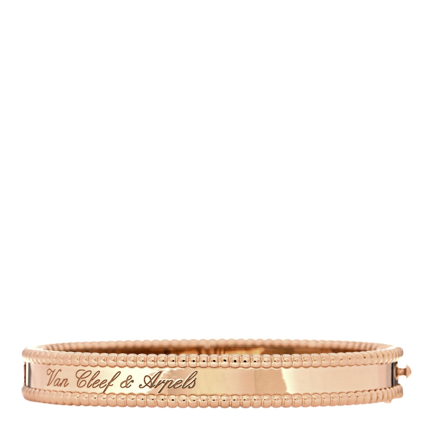 Van Cleef & Arpels 18K Rose Gold Perlee Signature Bangle Bracelet S 2 of 4