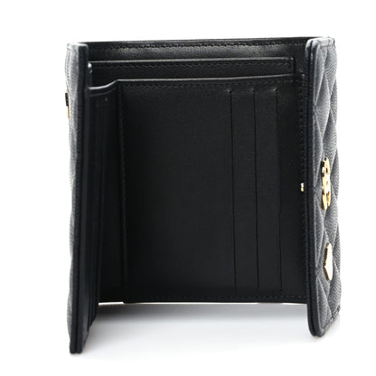 Chanel Caviar Quilted Enamel Coco Casino Compact Flap Wallet Black 5 of 8