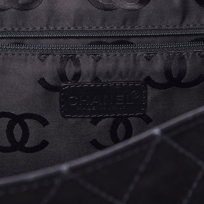 Chanel Suede Diamond Stitched Flap Bag Black 7 of 17