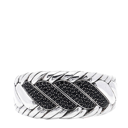 John Hardy Sterling Silver Black Sapphire Braided Cuff Bracelet 1 of 6